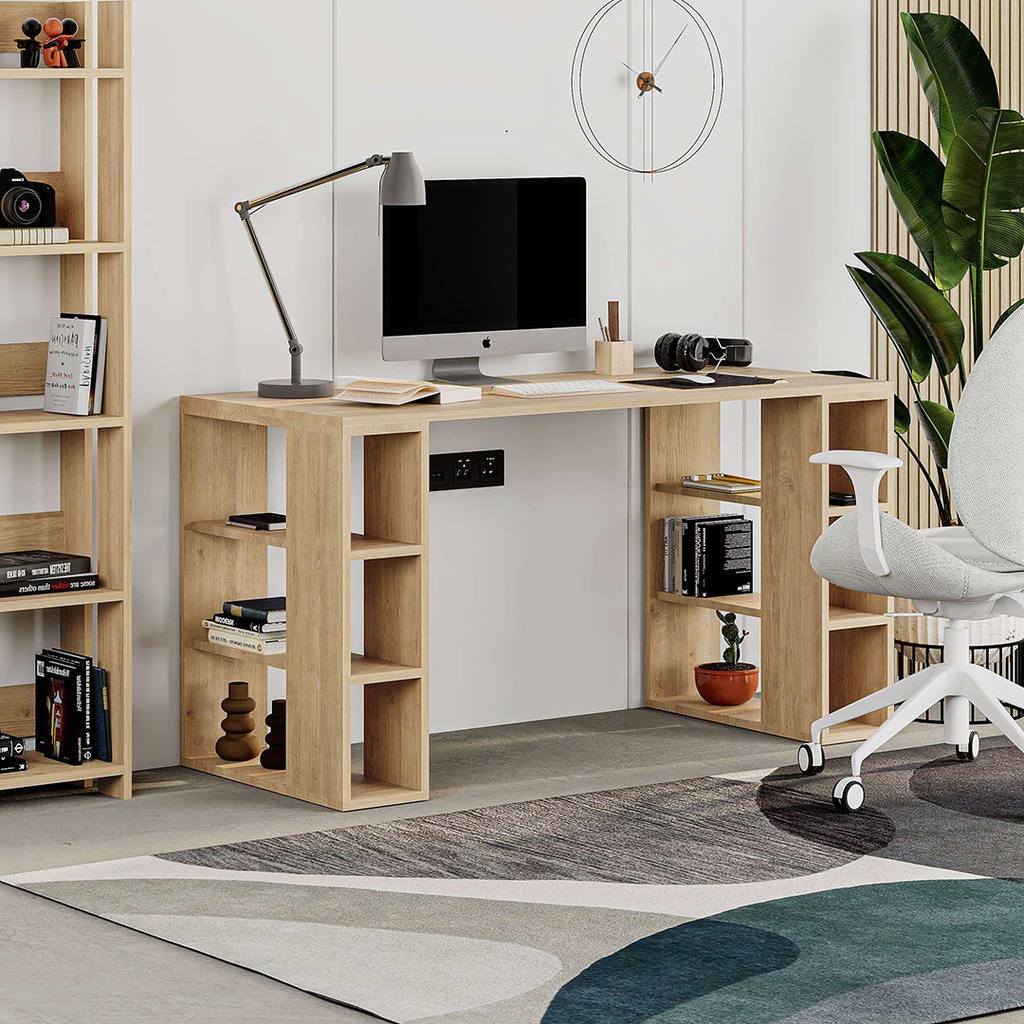 [120.69.137] COLMAR WORKING TABLE SAPPHIRE OAK-SAPPHIRE OAK