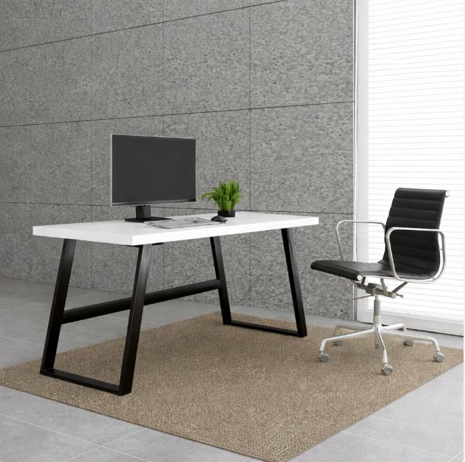 Fresno Desk, White/Black, 140x60cm