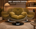 Missidura Lounge Chair, Swivel Chair,Grey+Yellow