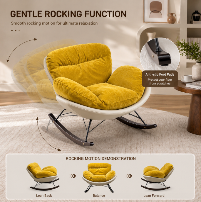 Zamchilo Rocking Chair, white+yellow