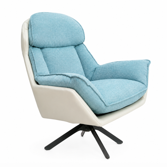 Kalivikvik Swivel Chair, white,L.blue