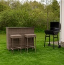 Yangkavik Outdoor Bar Set – Brown & Beige ,3-Piece Patio Bar Dining Set