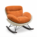 Gangadupi Rocking Chair – White & Orange ,Modern Lounge Chair