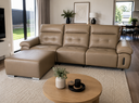 Tanashishi recliner 3 seater sofa, Left seat recliner+Right side ottoman, Light Taupe
